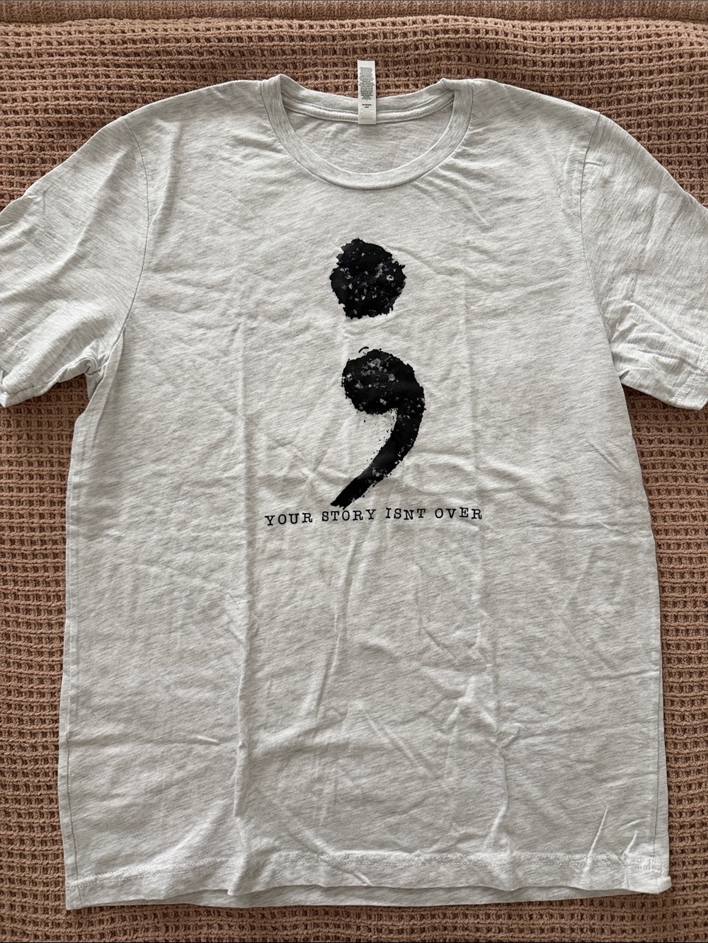 Semicolon Graphic Tee - Light Gray with Black Print